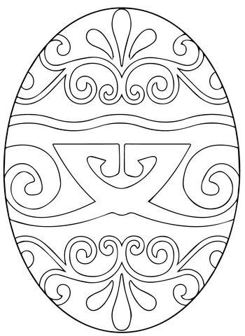 Pysanka Ukrainian Easter Egg Coloring Page